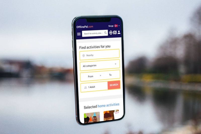 OfflinePal activity booking app on a phone